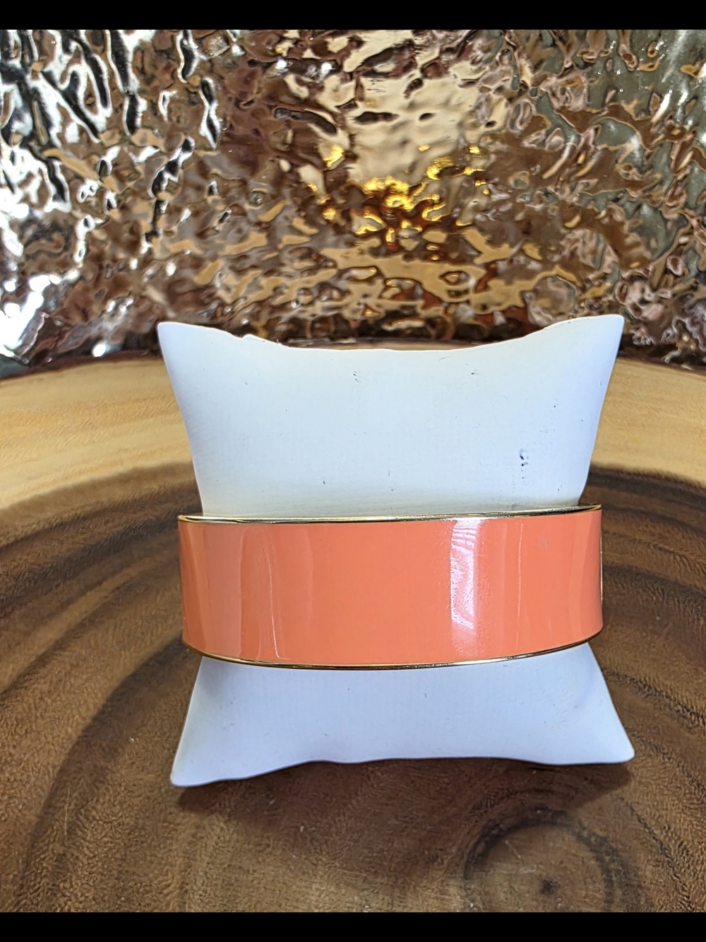 J CREW Gold & Coral Bangle Bracelet